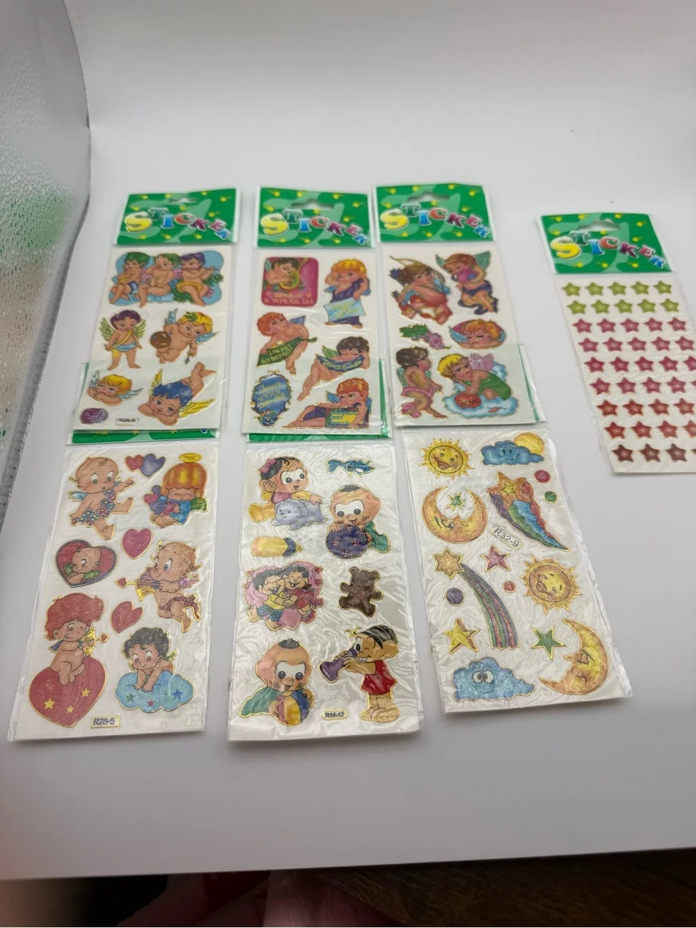Vintage 1959s Glitter baby/angel  Stickers - Assorted Cherub & Space Designs
